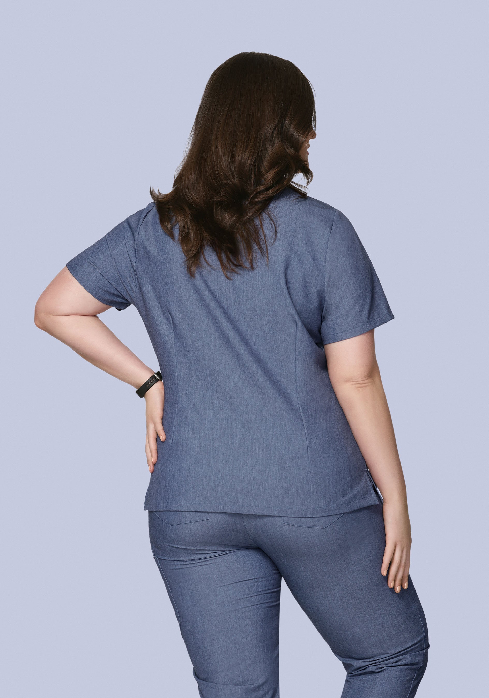 6 Pocket Top Heather Denim