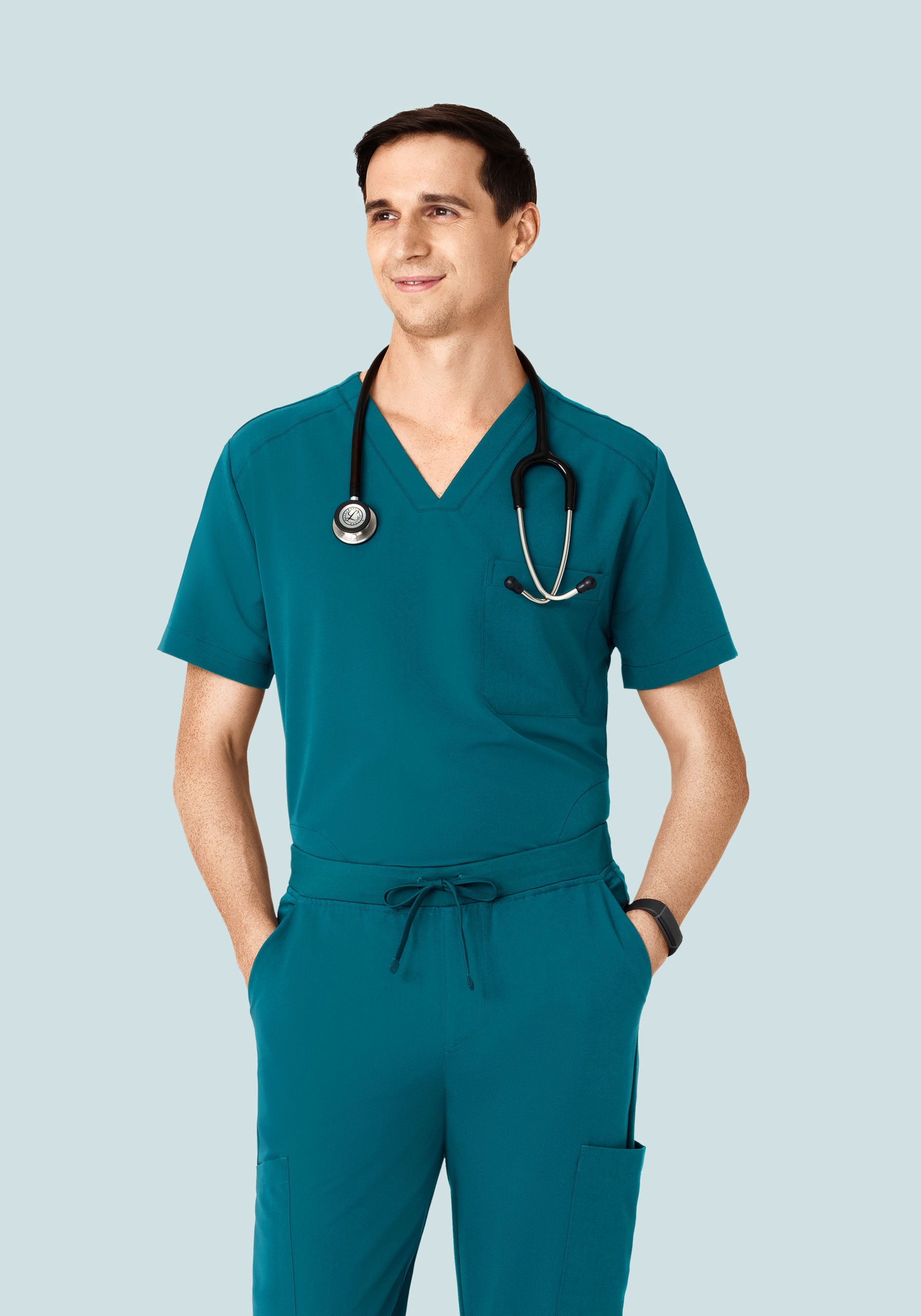 Three Pocket Top Peacock