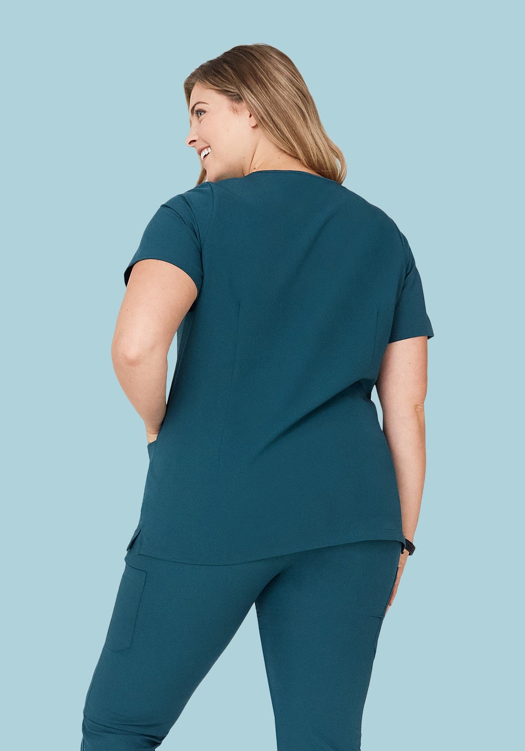 6 Pocket Top Caribbean Blue