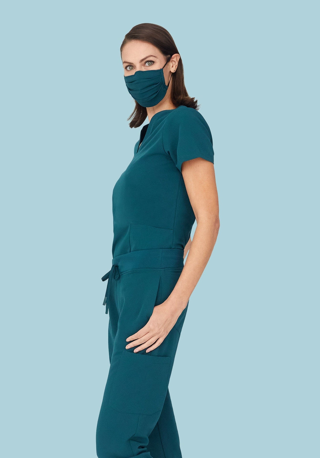 6 Pocket Top Caribbean Blue